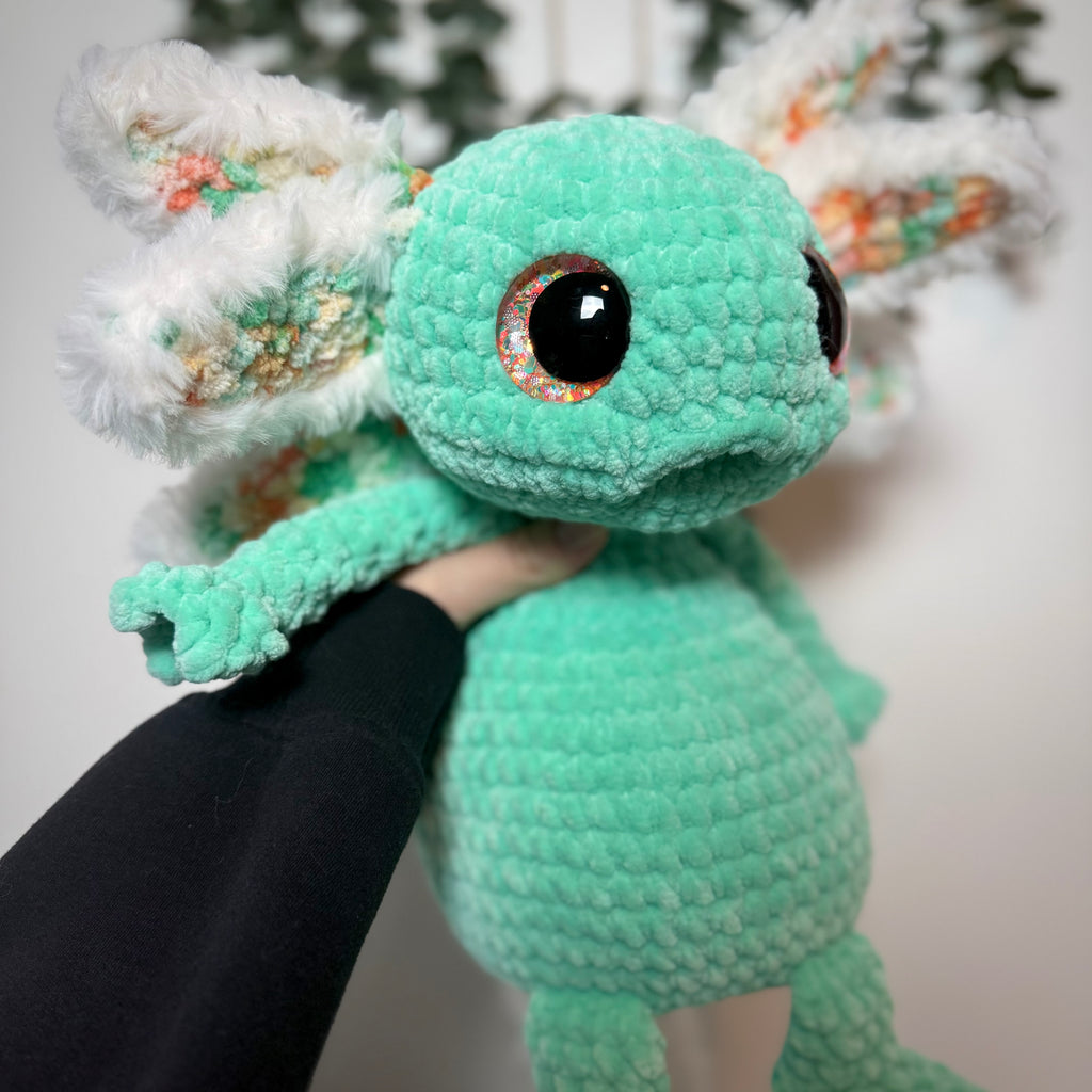 Handmade Crochet Axolotl Plushie – Albert the Axolotl Amigurumi
