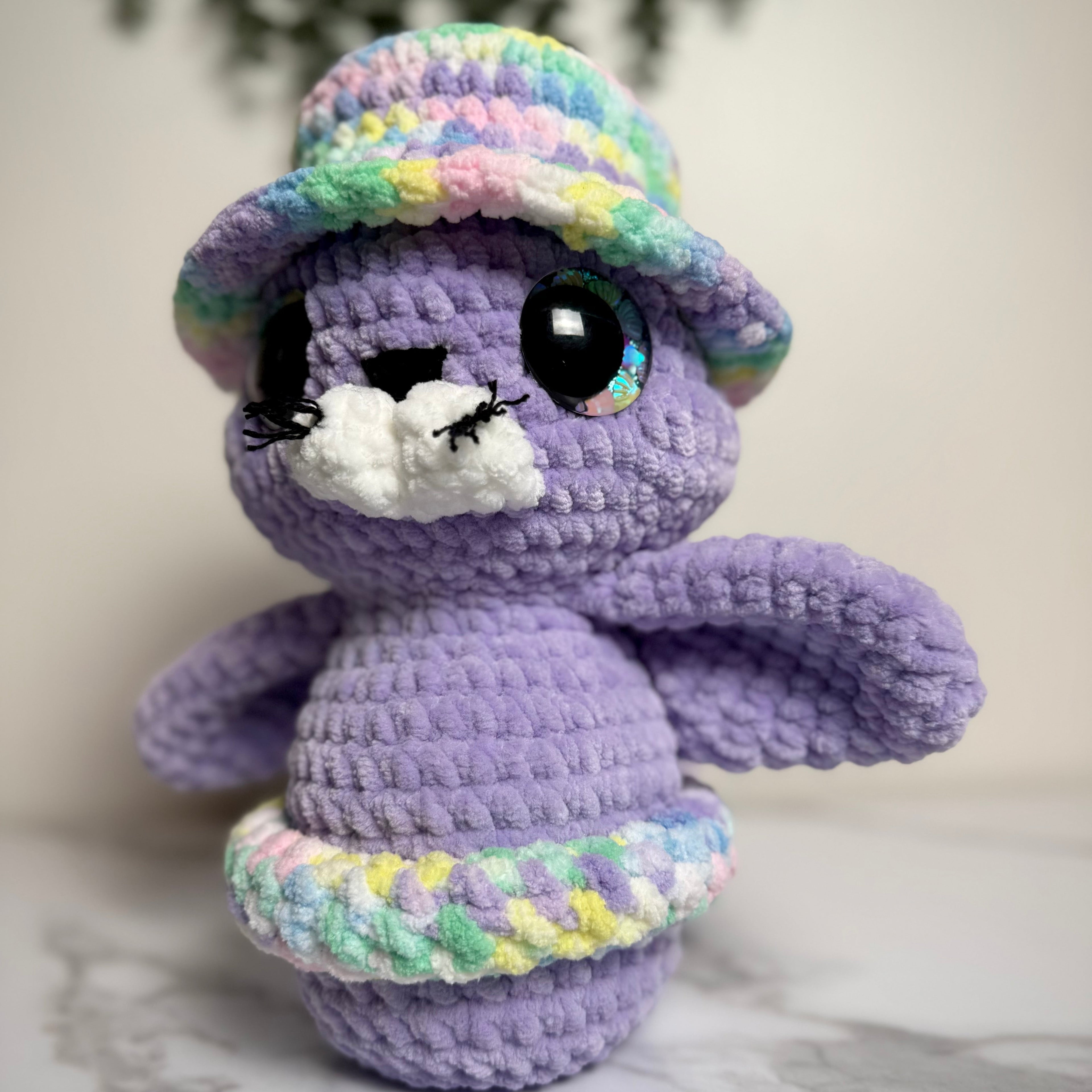 Handmade Crochet Seal Plush with Hat & Floatie | Salty Sea Pups Collection