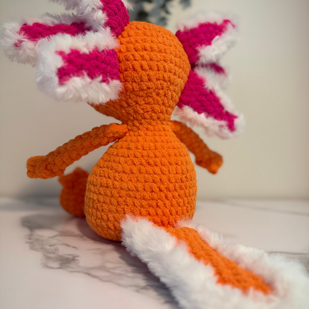 Custom Handmade Crochet Axolotl Plushie – Albert the Axolotl Amigurumi (One of a Kind)