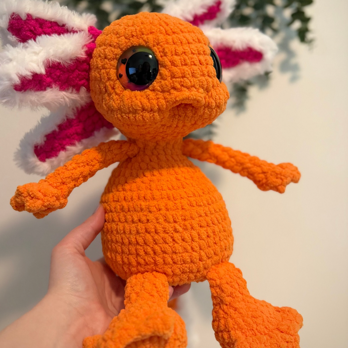 Custom Handmade Crochet Axolotl Plushie – Albert the Axolotl Amigurumi (One of a Kind)
